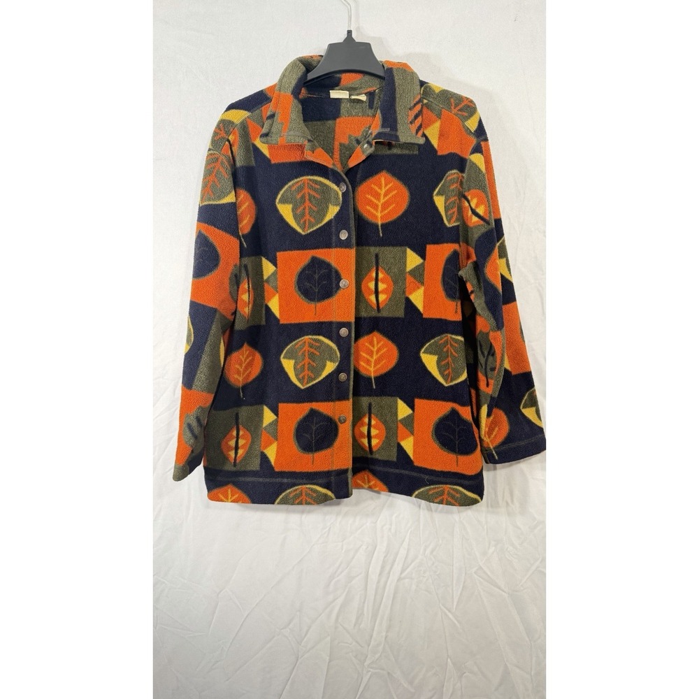 Vintage Falls Creek Aztec Button Up Fleece Jacket Multi Color Size 18W Women's